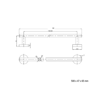 Handtuchhalter 50 RHIN HOTEL 500 x 47 x 65 mm