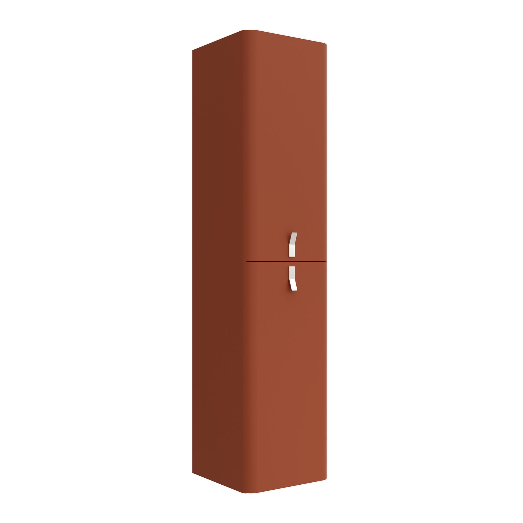 Hochschrank wandhängend UNIIQ links / rechts 2 Türen mit Softeinzug TERRACOTA 350 x 1500 x 350 mm