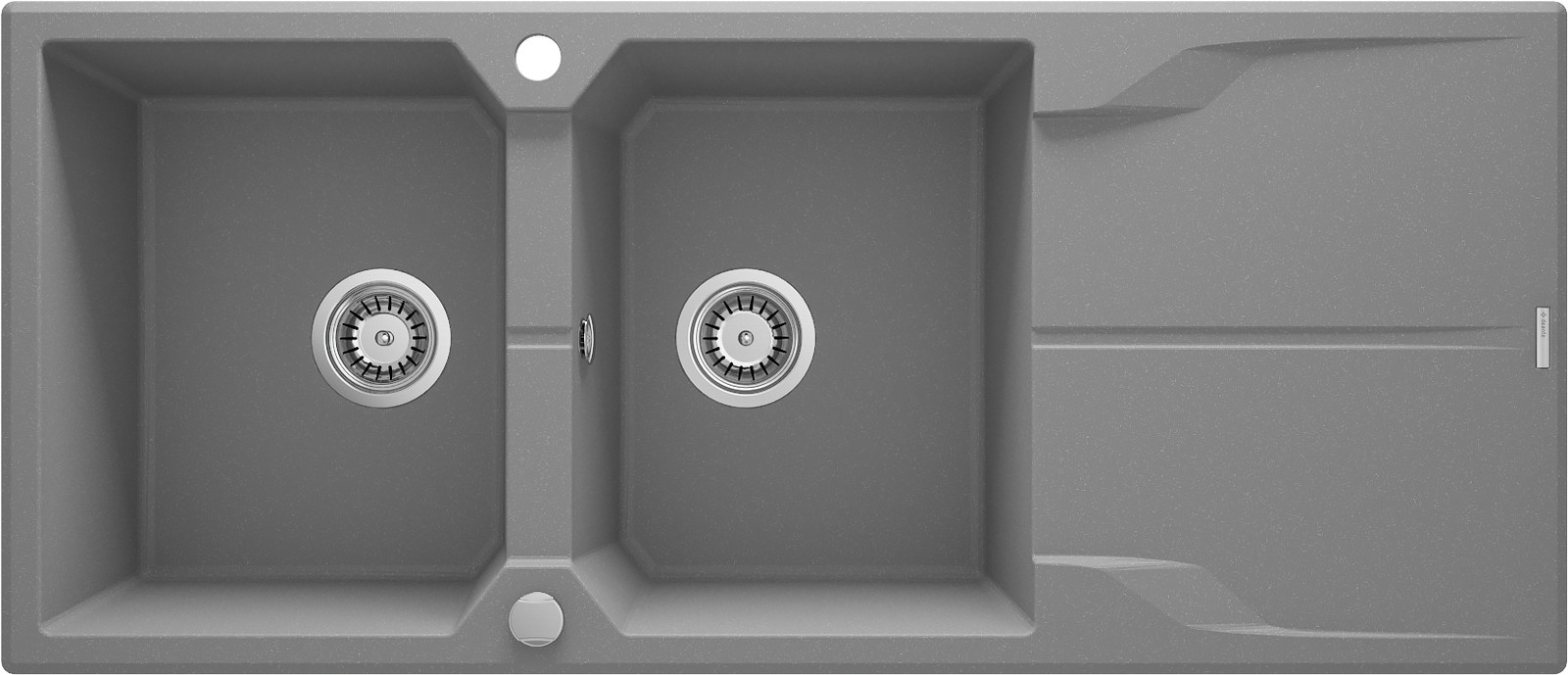Andante - Granitspülbecken, 2-Becken mit Abtropffläche