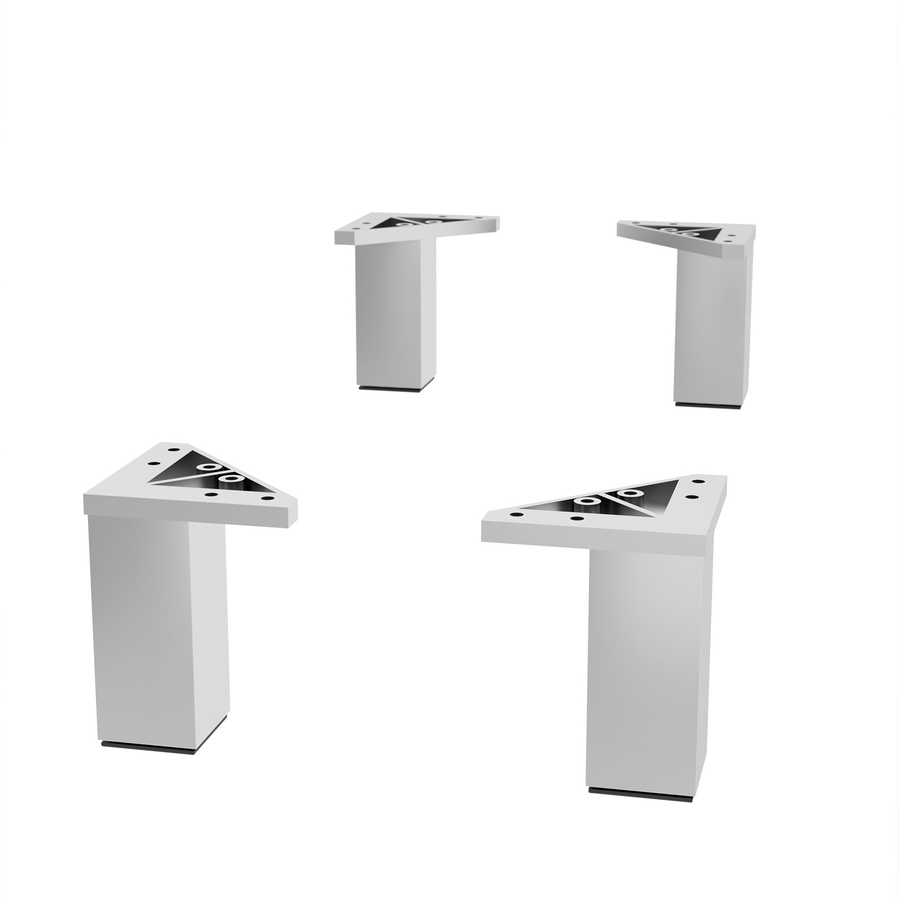 Satz 4 Füße CHROME Hauteur 100 mm
