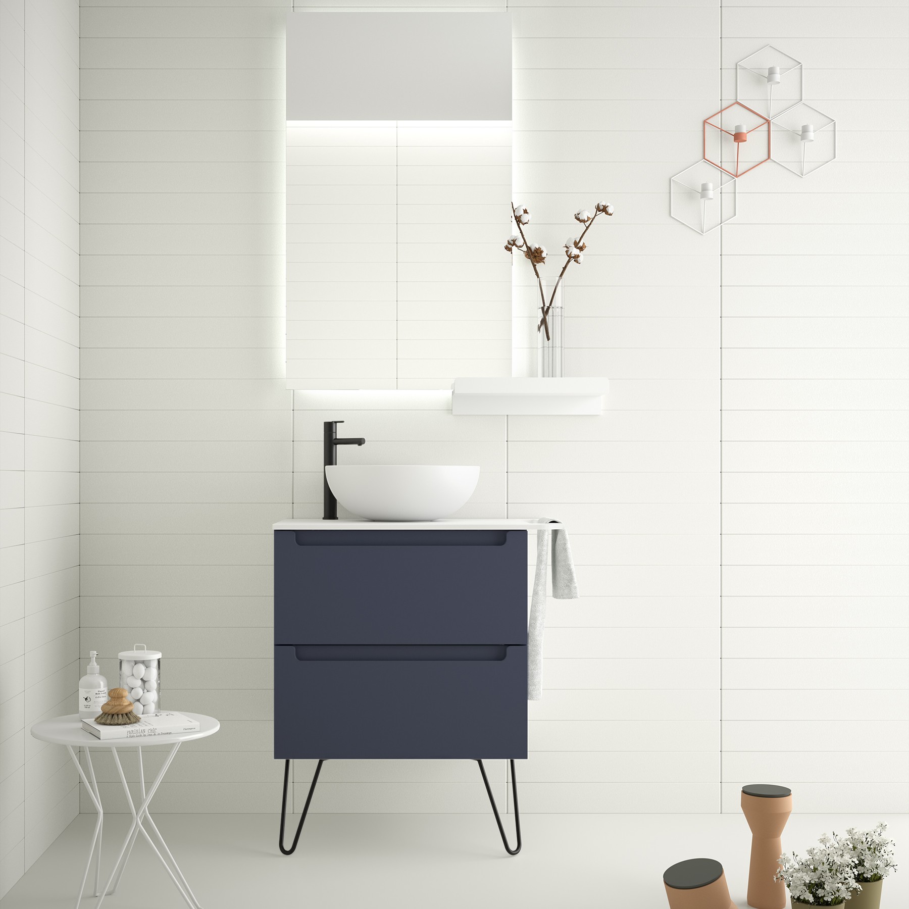 Schrank MONTERREY 600 2 Metallauszug NIGHT BLUE 598 x 540 x 450 mm