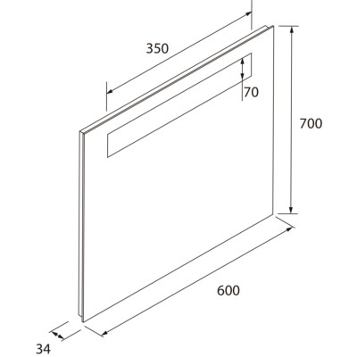 Spiegel ALCOR 600 mit Led-Leuchte und Anti-Beschlag 600 x 700 mm