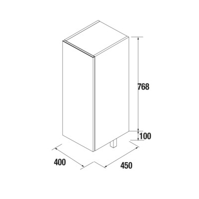 Schrankelement ALLIANCE 400 1 Tür links/rechts TAUPE GLÄNZEND 400 x 868 x 450 mm