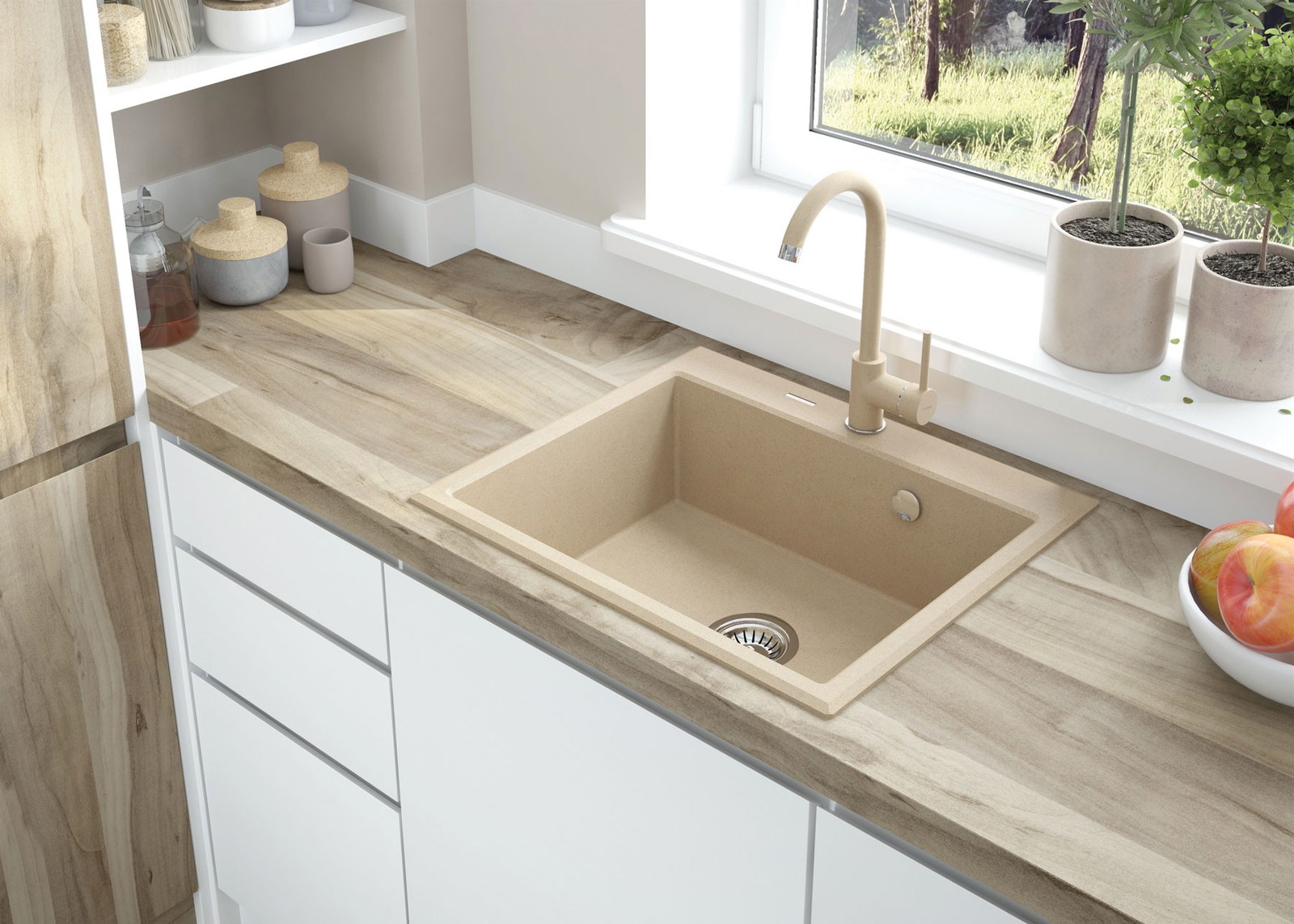 Andante - Granitspülbecken, 1-Becken