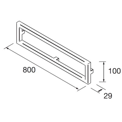 Frontseite aus Metall LLOYD MATT WEIß 800 x 100 x 29 mm