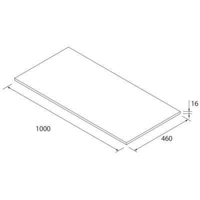 Waschtischplatten ohne Bearbeitung WHITE COTTON 1000 x 16 x 460 mm