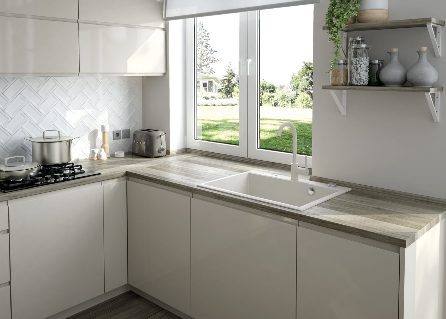 Andante - Granitspülbecken, 1-Becken