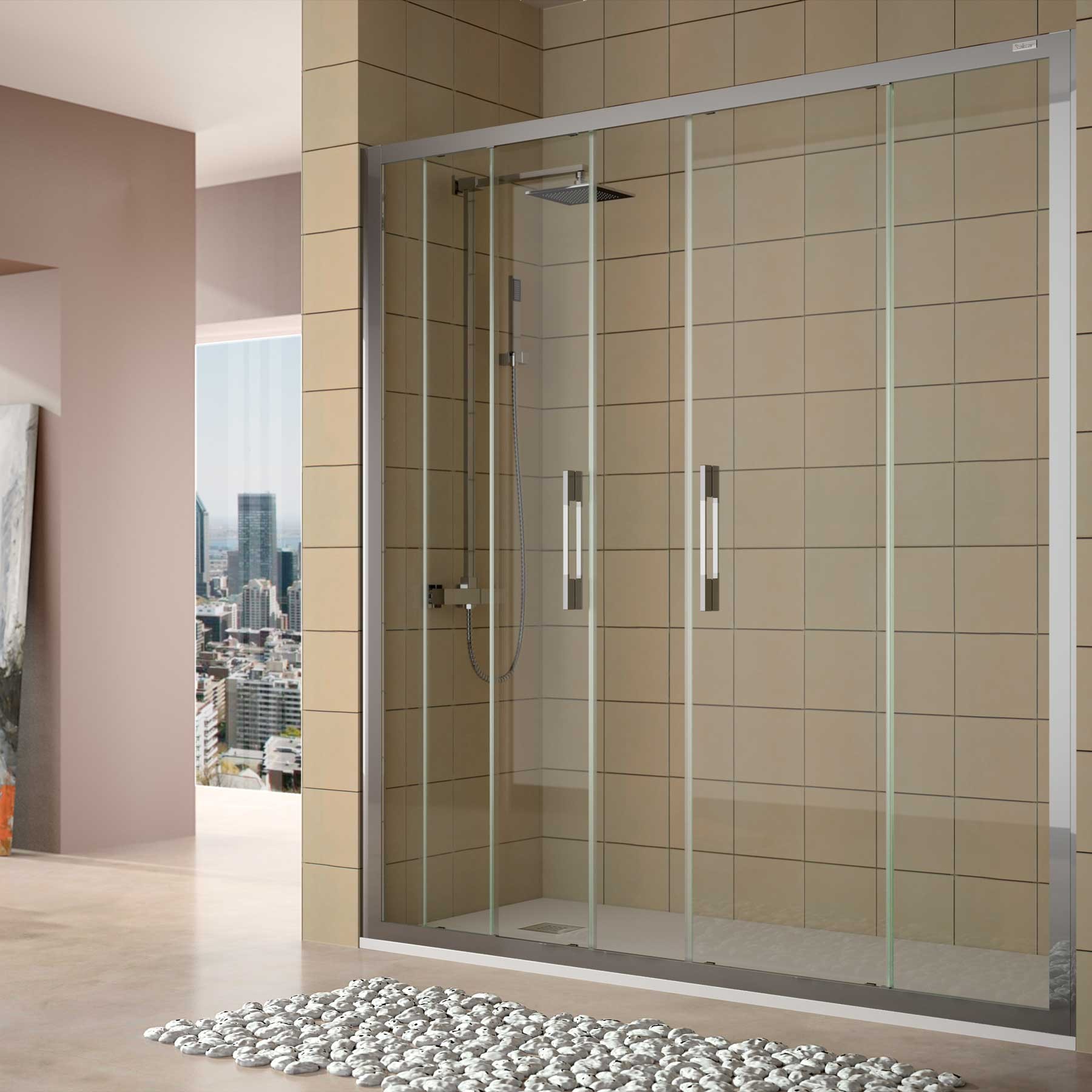 Duschabtrennung CLEAR Eckmit 2T und 2F Brilho Transparente 1540 - 1590 x 1950 mm