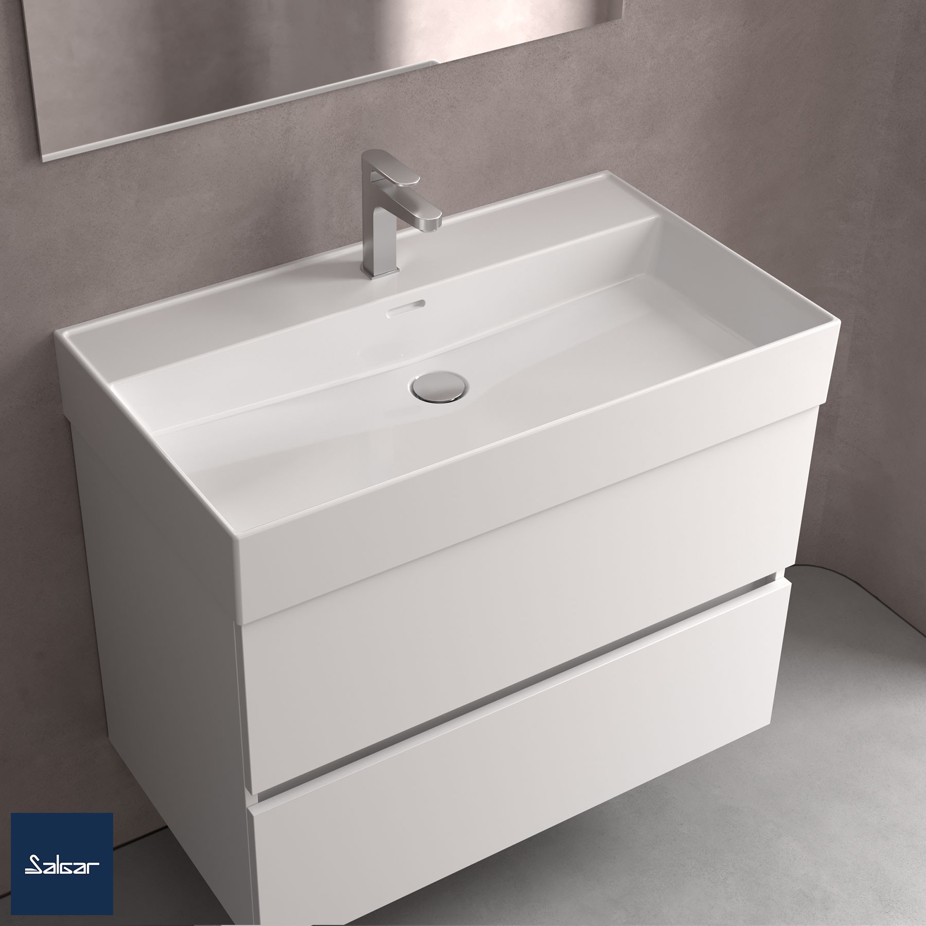 Waschtisch VENETO 610 PORZELLAN WEIß 610 x 120 x 460 mm