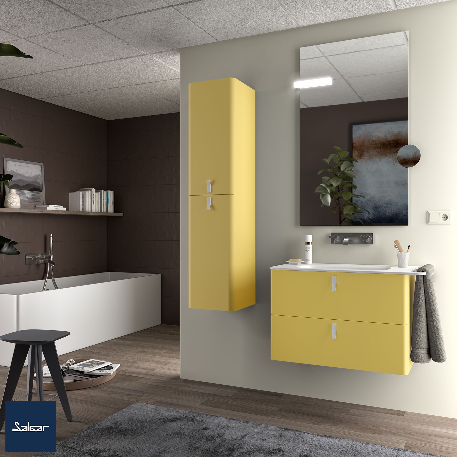 Schrank wandhängend UNIIQ 800 2 Schubladen mit Softeinzug PAJA 797 x 540 x 450 mm