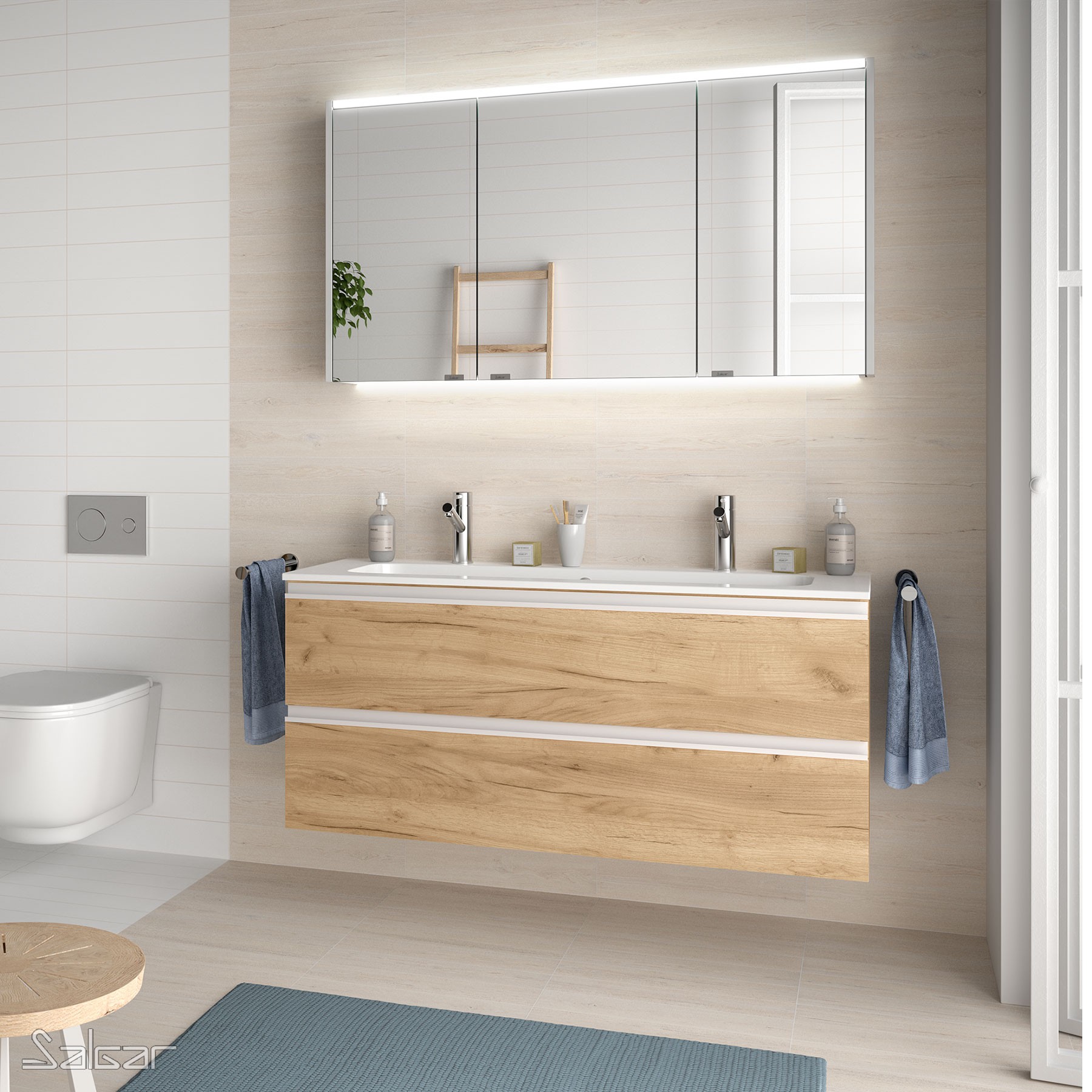 Schrank wandhängend SPIRIT 1200 2 Metallauszug EICHE AFRIKA 1194 x 540 x 450 mm