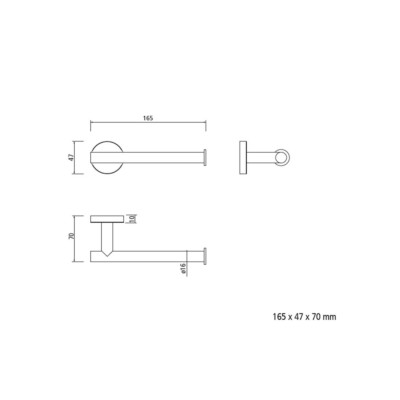 Toilettenpapierhalter ohne Deckel RHIN HOTEL 165 x 47 x 70 mm