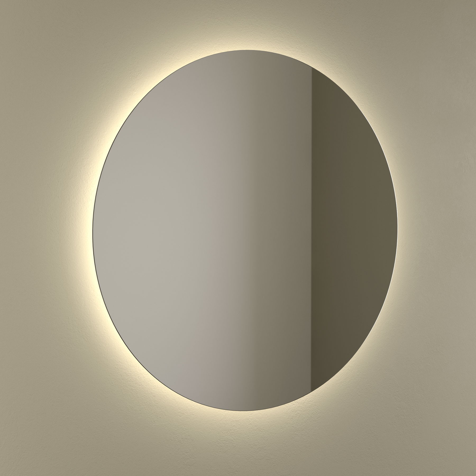 Spiegel MOON 800 Rounder Wandspiegel mit LED-leuchte (4,4 W/m - 4000ºK.) IP 44 d 800 mm
