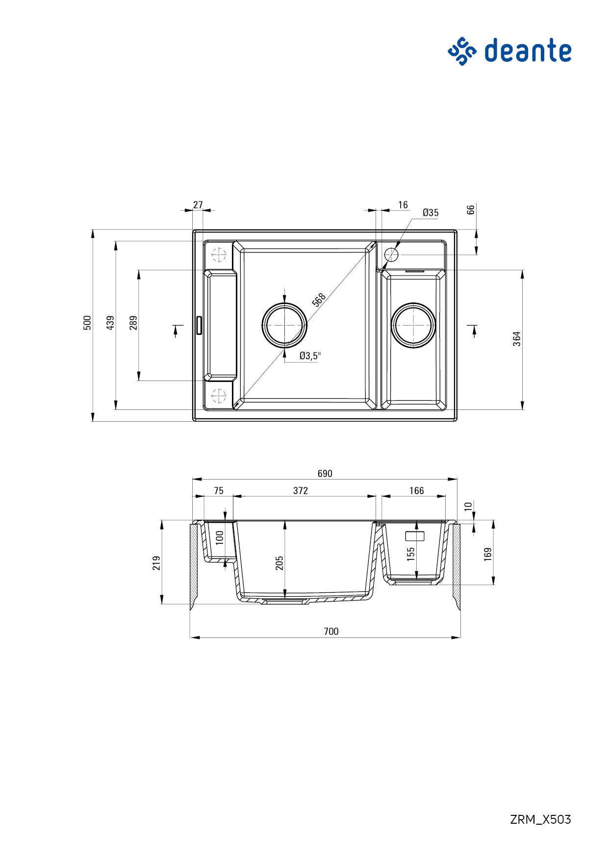 Magnetic - Magnetic-Granitspülbecken, 1.5 Becken