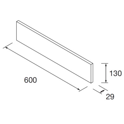 Frontseite aus Holz LLOYD NATURE 600 x 130 x 29 mm