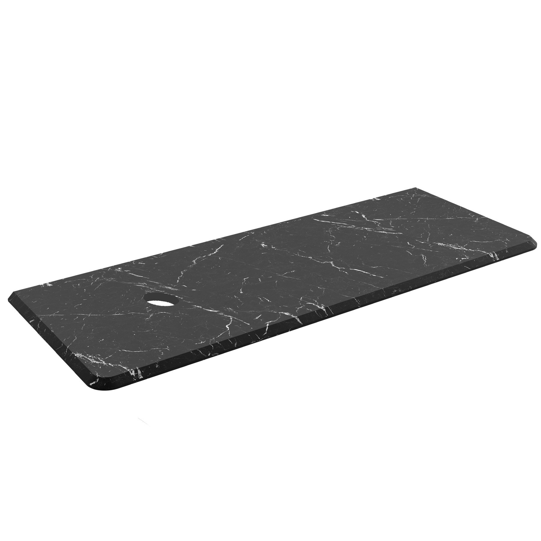 Waschtisch-Platte UNIIQ 900 rechts SCHWARZ MARQUINA für Aufsatzbecken 910 x 22 x 460 mm