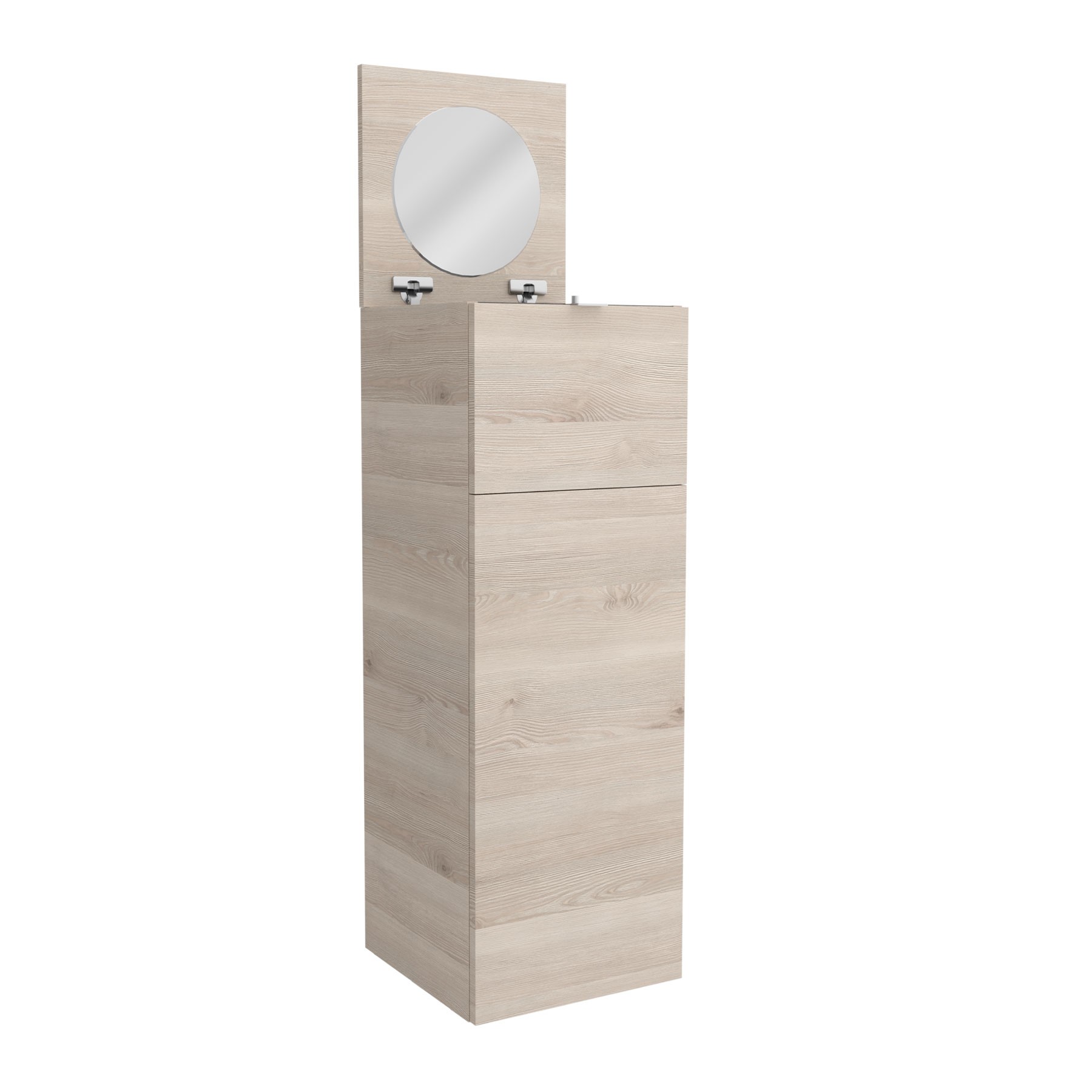 Schminktisch-Modul ALLIANCE NATURE mit Tür Schublade und klappbaren Spiegel 352 x 1000 x 360 mm
