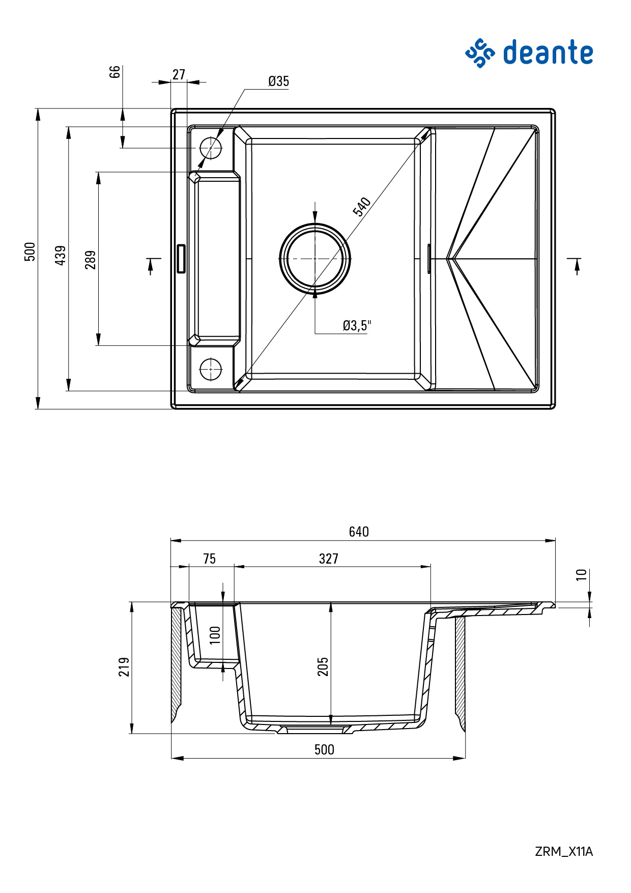 Magnetic - Magnetic-Granitspülbecken, 1-Becken mit Abtropffläche