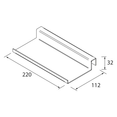 Abstellboard LLOYD für Schränke und Strukturen Lloyd MATT SCHWARZ 220 x 32 x 112 mm