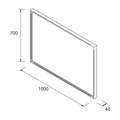 Spiegel MITO LINE 1000 horizontal mit LED-Leuchte (7 W - 4000ºK) IP-44 1000 x 700 mm