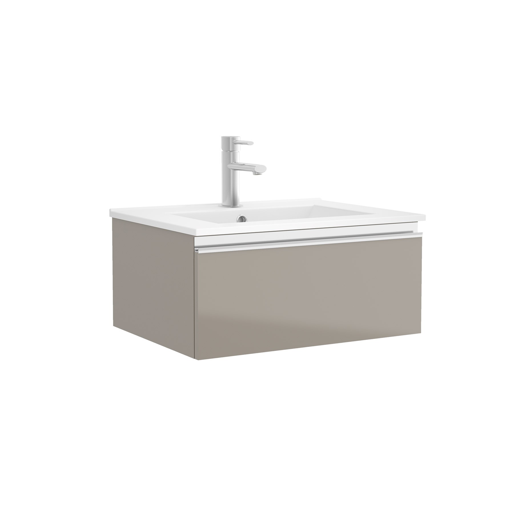 Schrank SPIRIT 600 1 Metallschublade  TAUPE GLÄNZEND 598 x 270 x 450 mm
