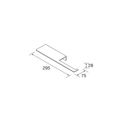 Toilettenpapierhalter mit Ablage SQUARE MATTSCHWARZ 295 x 85 x 28 mm