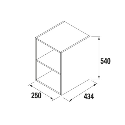 Modul wandhängend ALLIANCE 250 2 Fächer SBIANCATO 250 x 540 x 434 mm