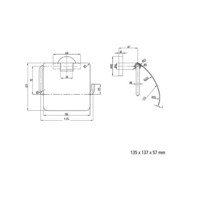 Toilettenpapierhalter RHIN HOTEL 135 x 137 x 57 mm