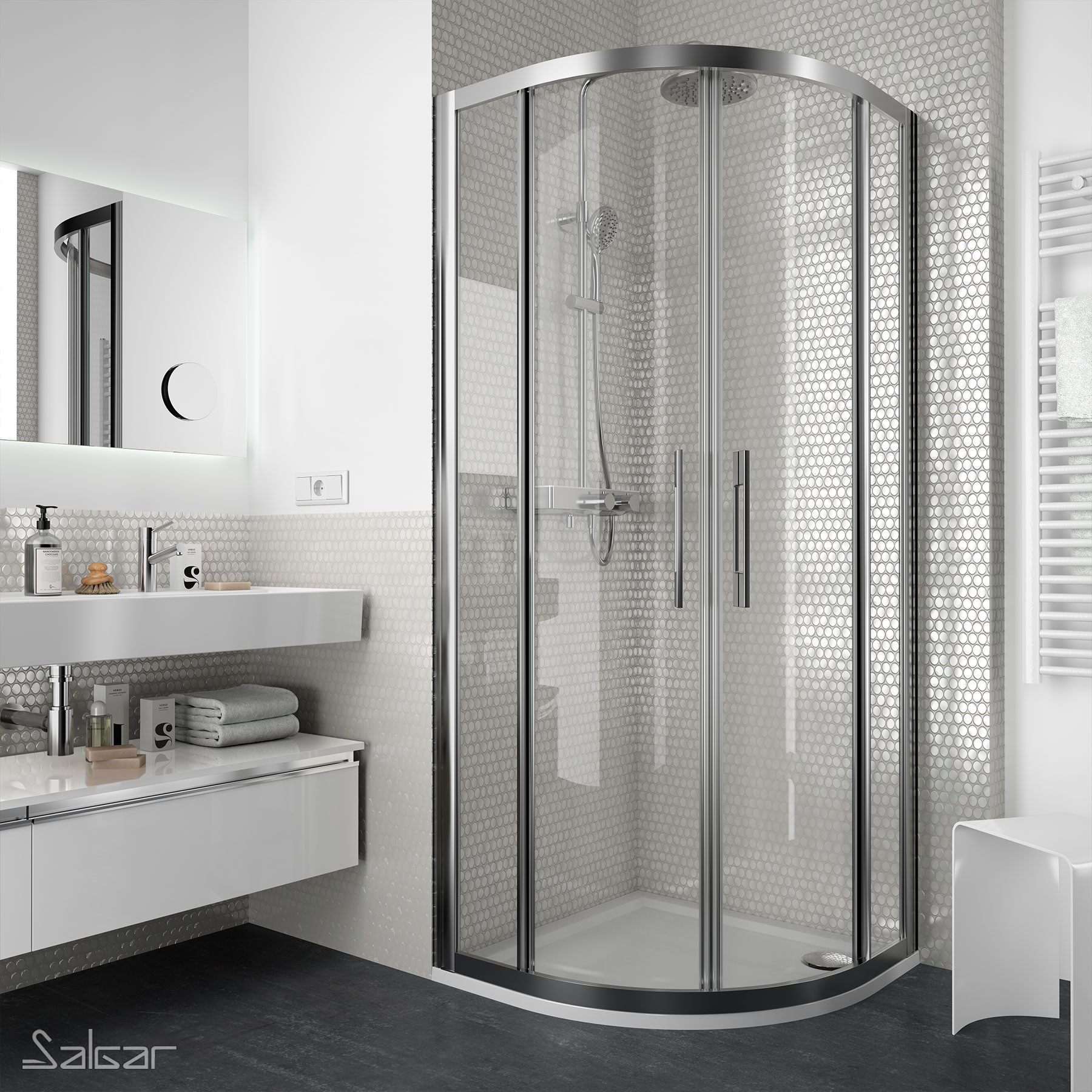 Duschabtrennung CLEAR Italienische Kurve Brilho Transparente 765 - 765 x 1950 mm