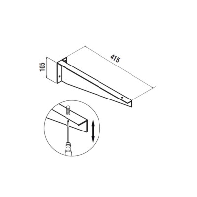 Halter Abstellboard COMPAKT mit Aufsatzbecken (2ud)  415 x 105 mm